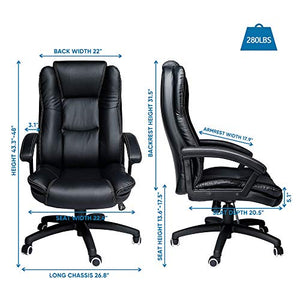 Office Chair high Back, Luxury Leather Chair Swivel Chair Ergonomic Ergonomic Leather Leather Office Chair with Swivel Control, Executive Executive Chair (2)