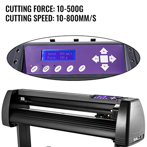 VEVOR Vinyl Cutter MachineU-Disk Offline, 720MM Vinyl Printer, 28 Inch Plotter Printer with Sturdy Floor Stand, Vinyl Cutting Machine Adjustable Force & Speed for Sign Making Plotter Cutter Machine