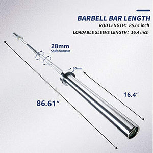 E.T.ENERGIC Olympic Barbell Bar 7-Foot Load 1500-lbs Capacity Available for Weightlifting, Powerlifting and Gym Home Exercises