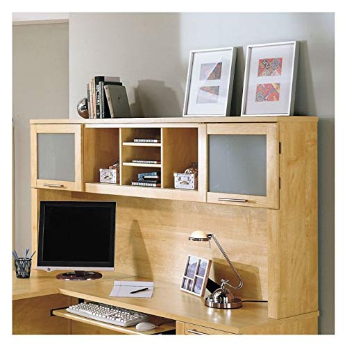 Hutch for L Desk 71" W X 13.7" D X 35.8" H - Maple Cross