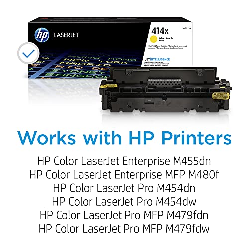 HP 414X | W2022X | Toner-Cartridge | Yellow | Works with HP Color LaserJet Pro M454 series, M479 series| High Yield