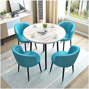 WEBERT Reception Room Club Table and Chair Set - Negotiation Table and Chair Combination - Blue