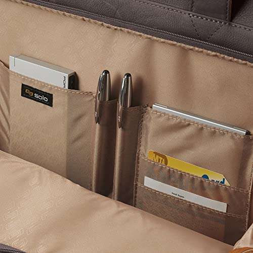 Solo New York Walker Leather Rolling Laptop Bag, Espresso