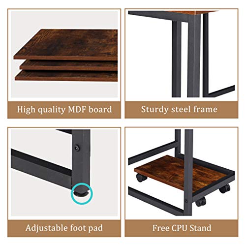 Home Office Computer Desk U-Shaped Computer Desk, Industrial Corner Writing Desk with CPU Stand, Gaming Table Workstation Desk for Home Office