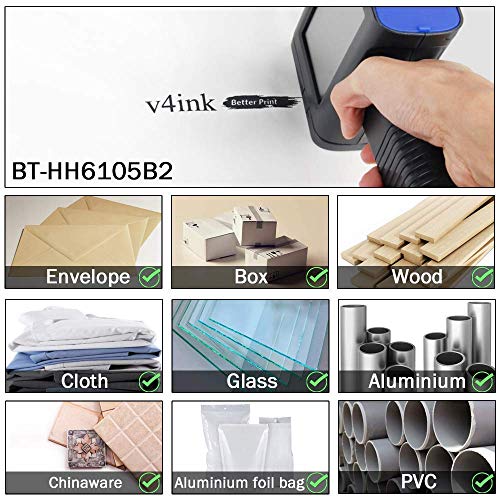 v4ink BENTSAI Portable Handheld Printer Handjet (BT-HH6405B2) Basic Set and Adjustable Holder Stand Freestanding Brackets Bundle