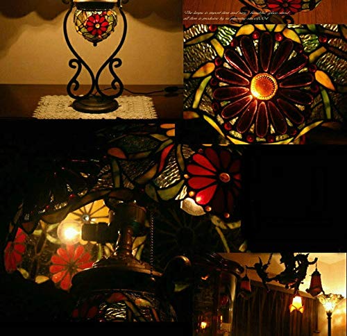 Xihe Tiffany Antique Table Lamp 18" Sunflower European Garden Bedroom Bedside Living Room Lamp