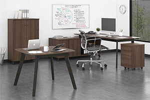 Ameriwood Home 9291196COM AX1 L-Shape Desk, Medium Brown