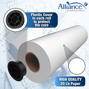 Alliance Wide Format Paper 24" x 500' Rolls Bond Engineering (20lb | 45 Rolls, 24 In x 500 Ft | 3" Core)