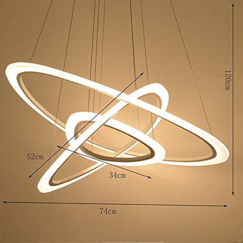 Geometric Design Round Chandelier, Acrylic Mask, Nano - Guided Light Technology, LED Energy Saving The Lamp (Color : Warm light-B)