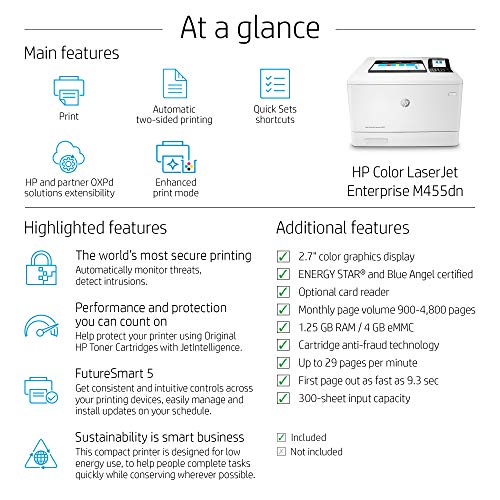 HP Color LaserJet Enterprise M455dn Duplex Printer (3PZ95A)