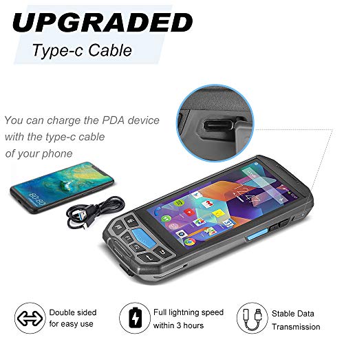 Android Barcode Scanner MUNBYN Rugged Handheld Mobile Terminal with 1D Honeywell Laser Reader, Touch Screen, Camera, Wireless 4G WiFi GPS BT for Delivery Shipping Warehouse Retail Inventory Management