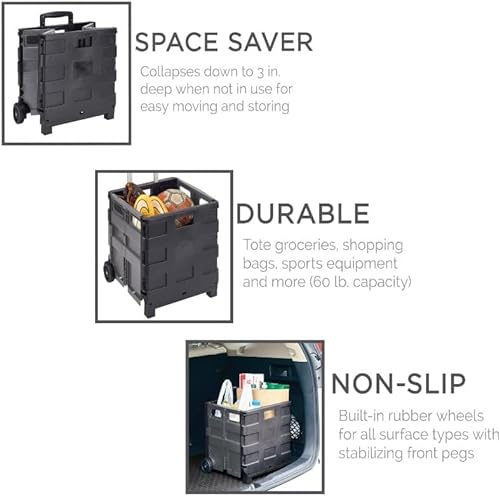 GaRcan Collapsible Utility Cart with Wheels