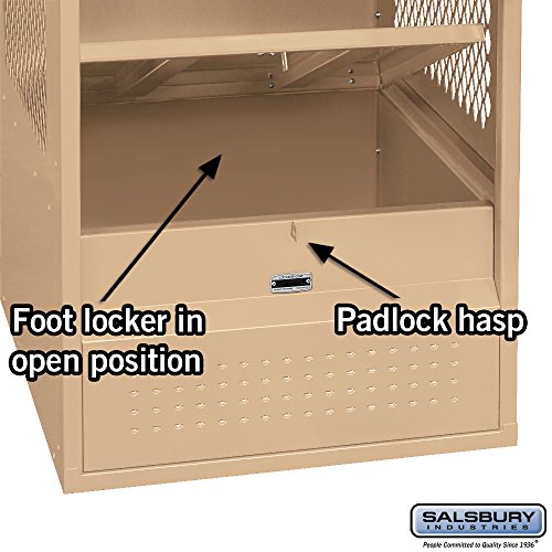 Salsbury Industries Open Access Standard Unassembled Metal Locker, 6-Feet-18-Inch, Tan