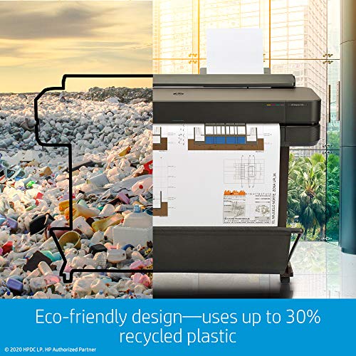 HP DesignJet T650 Large Format Wireless Plotter Printer - 36", with Modern Office Design (5HB10A)