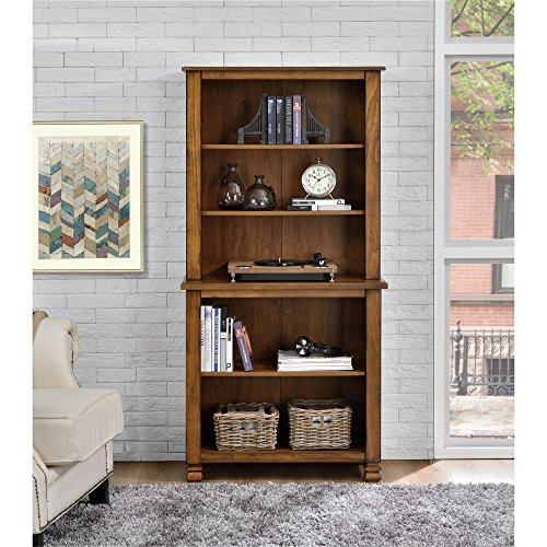 Ameriwood Home 9662096COM San Antonio Veneer Wood Bookcase, Medium Brown