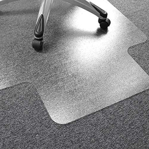 Floortex Cleartex Ultimat Chair Mat for Low and Medium Pile Carpets, Clear Polycarbonate, Rectangular with Lip, 120 x 134 cm