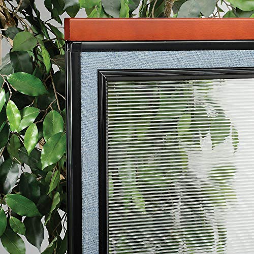 Global Industrial Deluxe Freestanding Office Partition Panel with Window, Blue