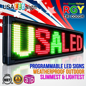 LED Signs 40" X 15" Tri-color Bright Digital Programmable Scrolling Message Display / Business Tools