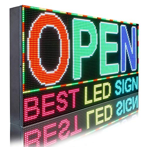 Digital Billboard 25" x 88" Open Shop Sign WiFi Connectivity Text Logo Full Color 10MM Pitch Programmable Led Board