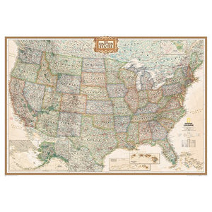 THE #1 SELLING push pin map of the United States Nat Geo’s Exec. US Map FRAMED 47 X 34" Pin board MAP with Black Satin Finish Frame is the best push pin travel map for home office or educational use