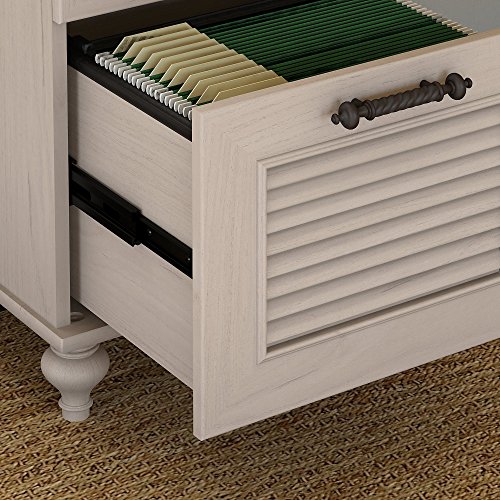 kathy ireland Home by Bush Furniture Volcano Dusk 51W x 57D L Shaped Desk with Bookcase and File Cabinet in Driftwood Dreams