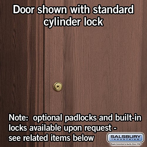 Salsbury Industries 3-Tier Solid Oak Executive One Wide Storage Unit, 6-Feet High by 18-Inch Deep Wood Locker Dark