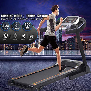 ANCHEER Treadmill for Home, Fitness Electric Folding Treadmill for Running and Walking,Portable Motorized Exercise Treadmill with Manual Incline, Bluetooth Speaker and LCD Display,App Control,Black