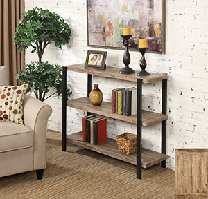 Convenience Concepts Wyoming Collection 3-Tier Console Bookcase, Canyon Red/Black Matte