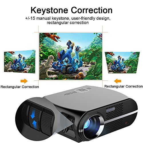 Video Projector Full HD, VPRAWLS HD LED Home Theater Projector Movie Projector with 1280x800 WXGA Resolution Support 1080P HDMI USB VGA for Home Cinema Party Games