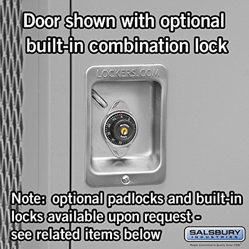 Salsbury Industries 72024GY-U Unassembled 6-Feet High 24-Inch Deep Standard Gear Metal Locker Ventilated Door, Gray
