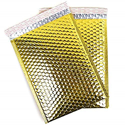 ProLine Glamour Metallic Gold Poly Bubble Mailers Envelopes Bags #0 6.5" x 10" Extra Wide Perfect for DVD Wide CD (1000)