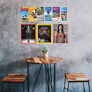 Source One Premium Combo Wall Mount Magazine Rack, Brochure Holder Organizer (S1-Matt-Wall)