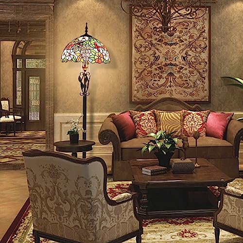AVIVADIRECT Tiffany Floor Lamp Stained Glass Standing Reading Lamp 16x16x70 Inches