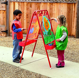 Colorations - 2WAPE 2-Way Indoor/Outdoor Adjustable Acrylic Panel Easel for Kids (23"L x 29-1/2"W x 45"H)