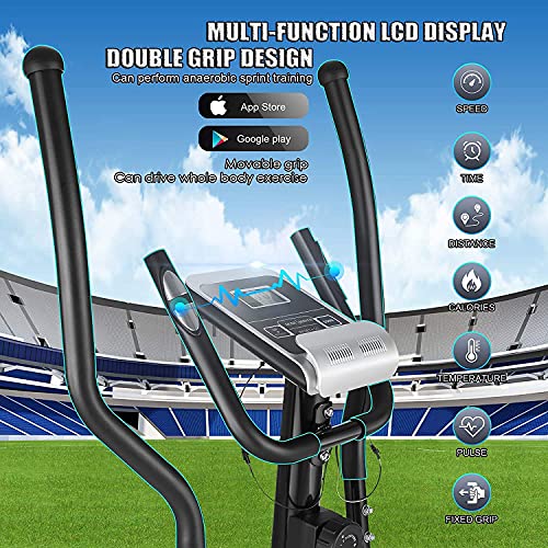 ANCHEER Elliptical Machine, Fitness Elliptical Exercise Trainer Machine for Home with Adjustable Resistance and LCD Monitor,Workout Health Magnetic Desk Elliptical Cross Trainer for Home Office