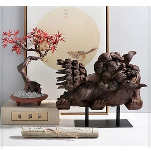 BinOxy Chinese Resin Left Lion Sculpture Decor