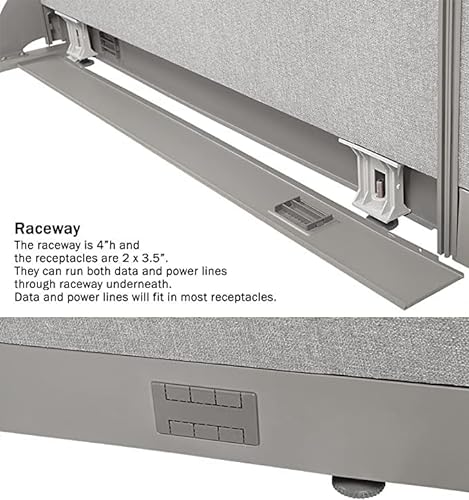 GOF Freestanding L Shaped Office Partition - Large Fabric Room Divider Panel