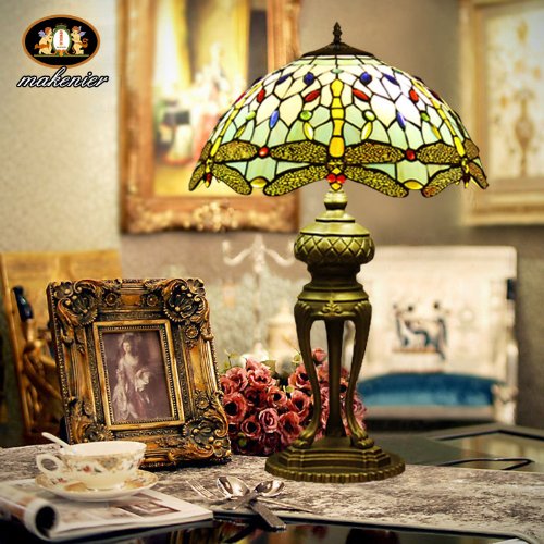 Tiffany Europaische retro style hand-painted stained glass table lamp