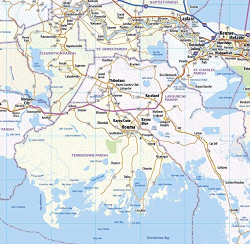 Louisiana Laminated Wall Map (60in Wide x 54in high)