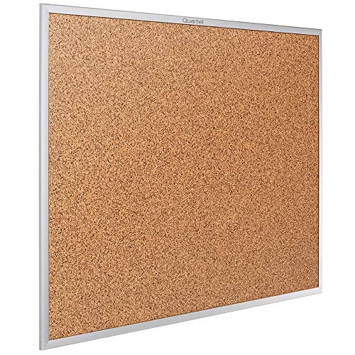 Quartet Cork Board, Bulletin Board, 6' x 4' Corkboard, Aluminum Frame (2307),Silver