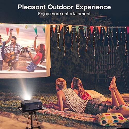 1080P Projector, FUJSU Video Projectors, Full HD Movie Projector for Home Theater Compatible with Laptop, Smartphone, HDMI, Fire TV Stick, PS4, USB
