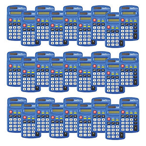 EAI Education CalcPal EAI-80 Basic Solar Calculator, Dual-Power for School, Home or Office: Blue - Bulk Set of 100