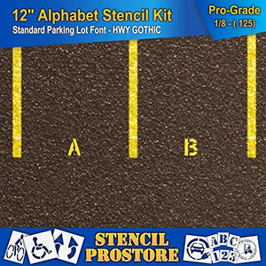 Pavement Stencils - 12 inch Alphabet KIT Stencil Set - (28 Piece) - 12" x 9" x 1/8" (128 mil) - Pro-Grade