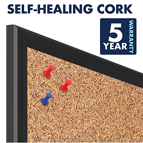 Quartet Cork Board, Bulletin Board, 8' x 4', Corkboard, Black Frame (2308B)
