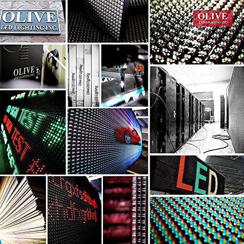 OLIVE LED Sign 3Color RGY, P30, 22"x60" IR Programmable Scrolling Outdoor Message Display Signs EMC - Industrial Grade Business Ad machine.
