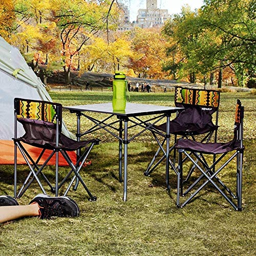 HAENJA Folding Conference Chair Set - Portable Outdoor Camping Table Chairs (4-Pack)