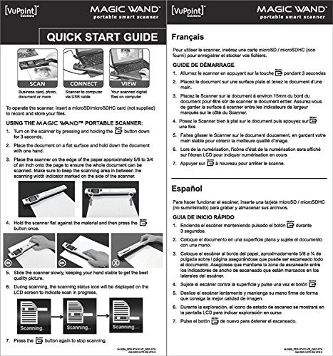 Vupoint Magic Wand Document/Photo 2-in-1 Portable Scanner & Auto-Feed Dock, 1.5 Preview LCD with 1200 DPI, Rechargeable Battery (PDSDK-ST470PU-VP)