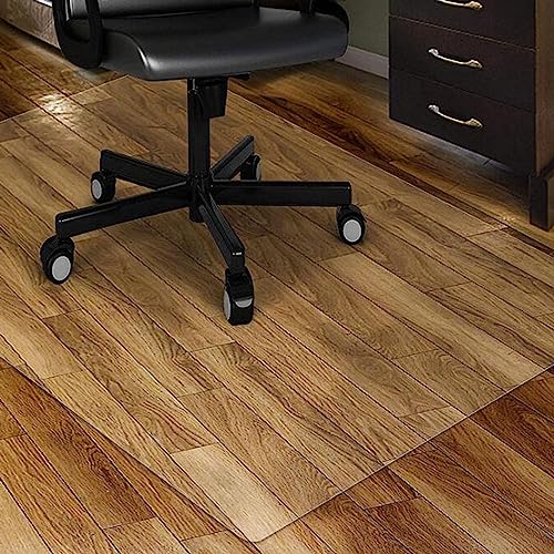HOBBOY Clear Hard-Floor Chair Mat Protector - Family & Pet Friendly Transparent Mat, 2mm Thick, 50/80/10