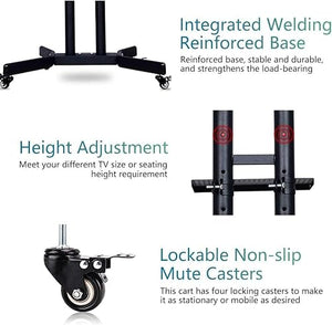 REPALY TV Stand Mobile TV Cart Adjustable Mount Bracket for 32-65 Inch Flat Screens - Home Exhibition Display Trolley