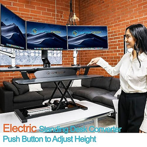 VERSADESK Electric Height Adjustable Standing Desk Converter, 40 Inch - Black